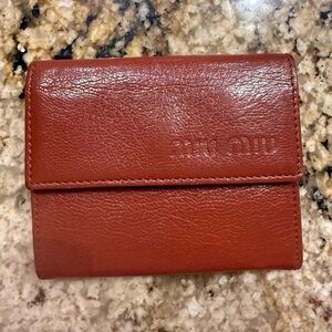 Miu Miu Red Leather  Wallet